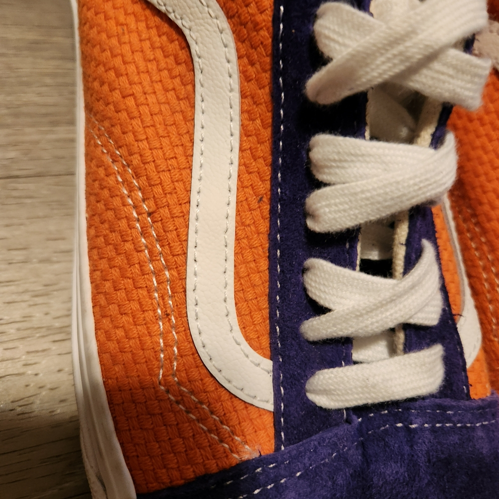 Vans Old Skool Orange & Blue Sneakers Women's Size 9.5 Streetwear Skate Shoes - Picture 8 of 16